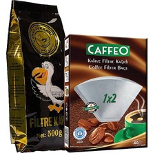 Filtre Kahve 500GR + Kahve Dükkanı Filtre Kağıdı 1x2 Caffeo