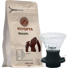 Etiyopya Yirgacheffe Filtre Kahve 200GR + Kahve Dükkanı Ayarlı Cam Drıpper 200 ml (Acd-20)