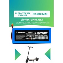 Electroll Citymate Pro Alfa Uyumlu Batarya (Ultra Yüksek Kapasite) 48V 12.800MAH Elektrikli Scooter Bataryası
