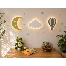 Arser Group Aydede Balon ve Bulut Ipli Gece Lambası Bebek Çocuk Odası Dekoratif Aydınlatma