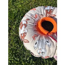Cekar Store Kedi ve Köpek Boyunluk-Elizabeth Yakalık Operasyon Boyunluk-Kedi Boyun Yastığı(Turuncu Tavşanlar) (M)
