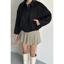 Moda Armanc Kadın Oversize Süet Bomber Ceket