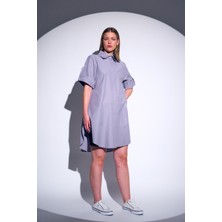 HANIQA Oversize Kısa Kollu Uzun Basic Gömlek