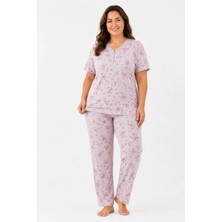 Pemilo Kadın 7930 Büyük Beden Kısa Kol Bambu Pijama Takımı