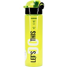 Telvesse Su Matarası Tritan Geniş Ağız Su Şişesi Lets Do This Spor Matarası Suluğu Bpasız 630 ml Sarı 0102