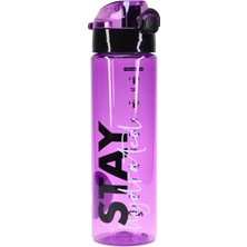 Telvesse Su Matarası Tritan Geniş Ağız Su Şişesi Stay Hydrated Spor Matarası Suluğu Bpasız 630 ml Mor 0102