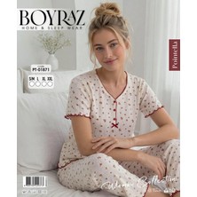 Daniska Boyraz PT-01871 Kadın Pointella Kısa Kol Pijama Takımı