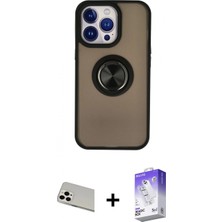 Pileli Store Pilelistore™ iPhone 13 Pro Max Kılıf Yörünge Çizgi - Siyah Bilvis 5in1 3D Magic Cam Ekran Koruyucu + Rainbow Kamera Lens Koruma Cam - Bz