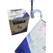 Veka Kroşe Çelik Çivili Kablo Kroşesi 2x4 mm Beyaz 100 Adet
