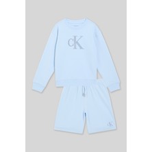Panço Calvin Klein Unisex Çocuk Şortlu Mavi Takım