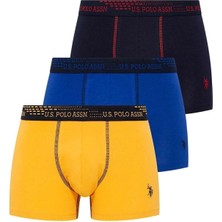 U.s. Polo Assn. Erkek Saks - Lacivert - Sarı 3 Lü Boxer Z8.E.T0.A.GR1.7.OU8P.XKM.09424
