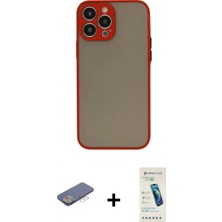 Pileli Store Pilelistore™ iPhone 13 Pro Max Kılıf Ahenk Çizgi Serisi - Şeffaf Pasifik Cam Ekran Koruyucu + Renkli Kamera Lens Koruma Cam - Mı