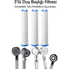 Kustar 3 Parça Kireç Önleyici Pamuk Filtreli Duş Başlığı Filtresi Yüksek Filtrasyon