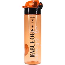 Telvesse Su Matarası Tritan Geniş Ağız Su Şişesi Fabulous Spor Matarası Suluğu Bpasız 630 ml Turuncu 0102