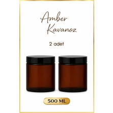 Alubrella 2 Adet Amber Kavanoz 500 ml - Çok Amaçlı Saklama Kabı