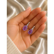 Yantra Silver 925 Ayar Gümüş Ice Cut Oval Zirkon Taşlı Küpe – Ekstra Parlak Işıltılı Lüks Tasarım, Hediyelik