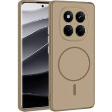 No 7 Tech Redmi Note 14 Pro 4g Kılıf M-Safe Şarj Özellikli Zore Tea Kapak - Gold