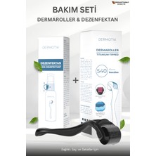 Dermotik 540 Iğneli Titanyum Uçlu Dermaroller 0.75 mm & Dezenfektan Seti–cilt ve Seyrek Saç Sakal Bakım Aleti