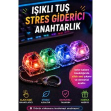 Chunky Frame Işıklı Klavye-Click Sesli Stres Giderici Anahtarlık- Blue Switch - Karışık Renk Gönderilir.