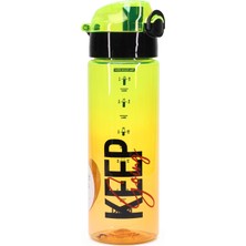 Telvesse Su Matarası Tritan Geniş Ağız Su Şişesi Keep Spor Matarası Suluğu Bpasız 550 ml Sarı 0100