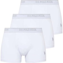 U.s. Polo Assn. Erkek 3' Lü Beyaz Pamuklu Kutulu Boxer - Beyaz - SREIA80B09Z7X