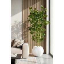 Cihan Çiçekçilik Yapay Yapraklı Bambu Ağacı 4 Bambulu 170 cm 27*33 Küre Saksı