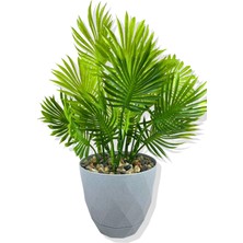 Cihan Çiçekçilik Yapay Mini Saksıda Çikas 28 cm Açık Mavi Saksı