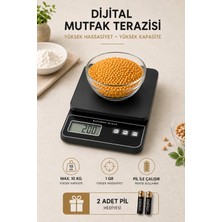Telvesse 10 kg Hassas Dijital Mutfak Terazisi Dara Fonksiyonlu Ekranlı Dayanıklı Hassas Mutfak Tartısı HK8006