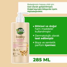 Just Green Organic Baby %100 Doğal Bebek Saç ve Vücut Şampuanı Göz Yakmayan, 285ML