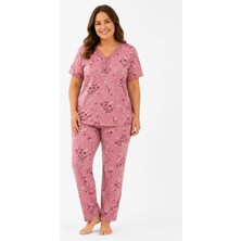 Pemilo Kadın 7932 Kısa Kol Bambu Büyük Beden Pijama Takımı