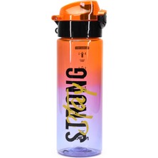 Telvesse Su Matarası Tritan Geniş Ağız Su Şişesi Strong Spor Matarası Suluğu Bpasız 550 ml Turuncu 0100