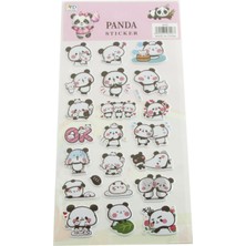 Zero Land Depomix Panda Kabartmalı Sticker-Beyaz