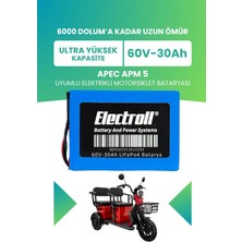 Electroll Apec Apm 5 Batarya (Ultra Yüksek Kapasite) Lifepo4 60V 30AH Elektrikli Motosiklet Bataryası