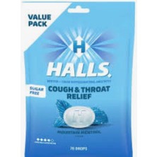 Halls Cough & Throat Relıef Mountaın Menthol Sugar Free 70 Drops