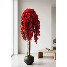 Cihan Çiçekçilik Yapay Begonvil Ağacı Kırmızı 180 cm - 27*33 Küre Saksılı