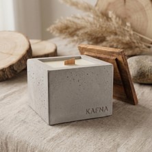 Kafna Sedir Ağacı Kokulu | Küçük Boy Dekoratif Beton Mum - %100 Soya Wax | Beton Rengi