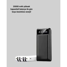 Zero Land Depomix LED Işıklı 20.000MAH Powerbank LCD Gösterge Dahili Çoklu Kablo