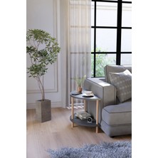 Alpa Ev Mobilya Modern Ahşap Iki Raflı Koltuk Yanı Sehpa Çevirmeli Kurulum Salon Yan Sehpası