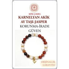 Orenda Design Karnelyan, Akik, Ay Taşı, Kırmızı Jasper Taşlı Sakral Çakra Bilekliği – Tutku ve Duygusal Denge