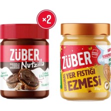Züber Nutzilla Kakaolu Fındık Kreması 315g x2 + Original Yer Fıstığı Ezmesi (Bal İlaveli) 315g x1