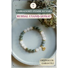 Orenda Design Labradorit, Pembe Kuvars, Lotus Sembollü Doğal Taş Bileklik – Ruhsal Uyanış & Şefkat Enerjisi