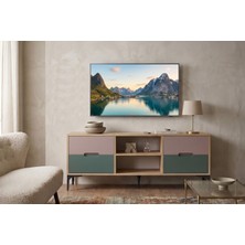 By Cino BYCİNO Venedik 130 cm 2 Çekmeceli Raflı Mdf Membran Kapaklı Modern Tasarım Tv Ünitesi