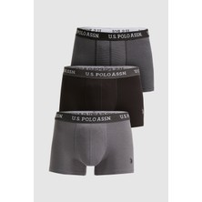 U.S. Polo Assn. Erkek Siyah 3'lü Boxer Takımı 50326497-VR046