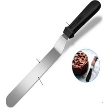 Ozcmax 2li Set Hamur Şekillendirici Eğik Pasta Spatulası ve Metal Haamur Kesici Kazıyıcı Spatula