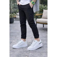 Mevese Onom Bağcıksız 3 Bantlı Lastikli Legend Cilt Erkek Günlük Sneaker Ayakkabı Cbt - Beyaz