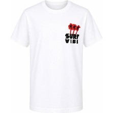 Trender Surf Vibe Kısa Kol O Yaka Beyaz Erkek Çocuk T-Shirt 26YDT1000059