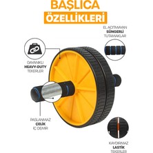 Telvesse Fitness Karın Egzersiz Aleti Ab Roller 2x Tekerlekli Mekik Ev Spor Incelme Kas Yapma Aleti S309