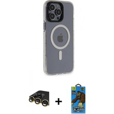Pileli Store Pilelistore™ iPhone 14 Pro Kılıf Yankı Işık Prime - Siyah 18D Cam Ekran Koruyucu + Raze Metal Kamera Lens - Gd