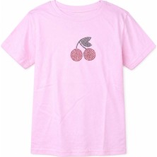 Trender Kiraz Kısa Kol O Yaka Pembe Kız Çocuk T-Shirt 26YDT1000054