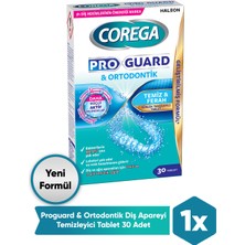 Corega Pro Guard & Ortodontik Günlük Diş Protezi Temizleyici 30 Tablet